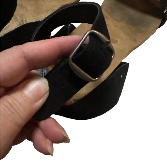 Lucky Brand Women's Karston BLK Suede Ankle Strap Wedge Heeled Sandals US 10M - Picture 5 of 13